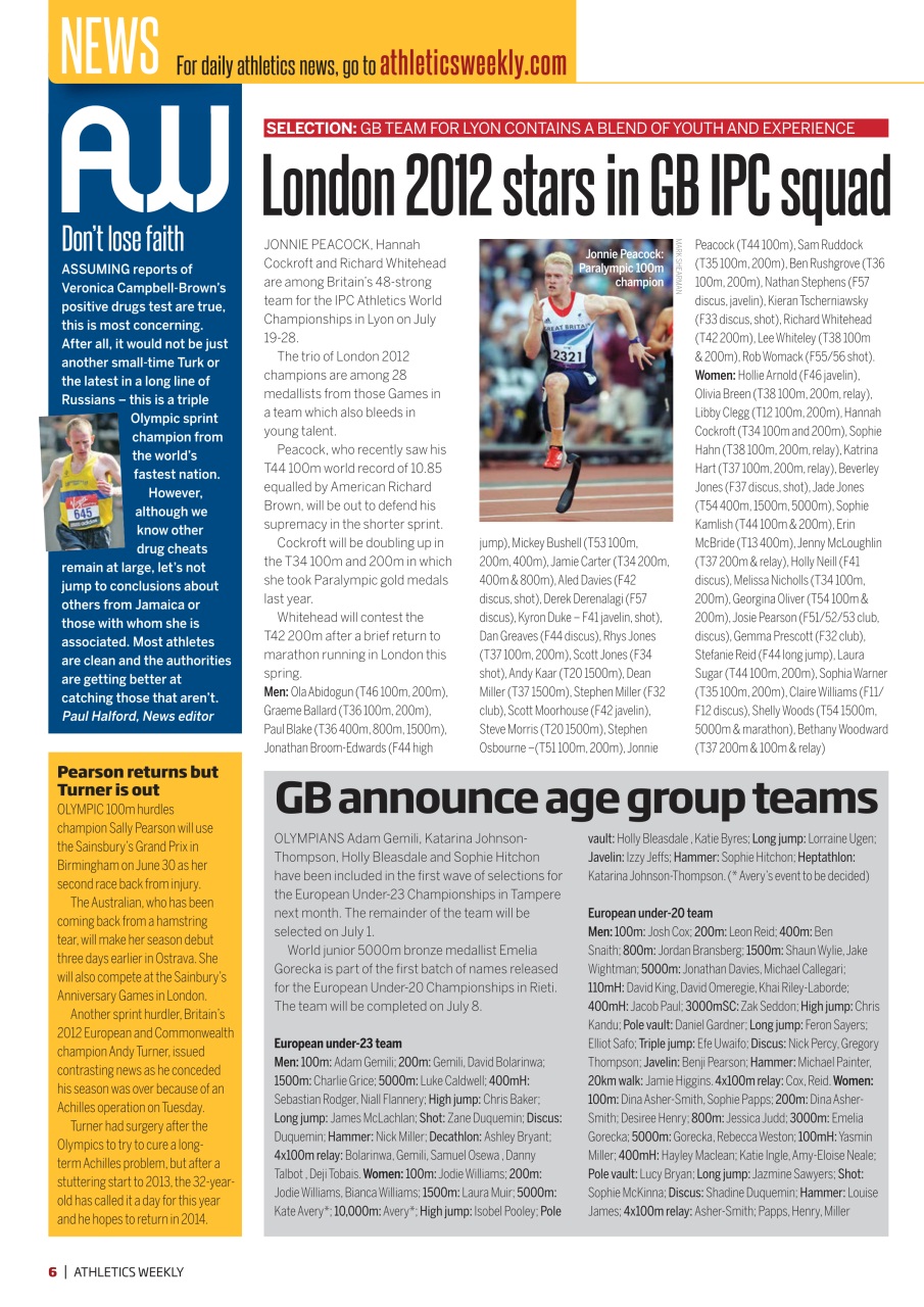 AW – Athletics Weekly Magazine Preview Pages