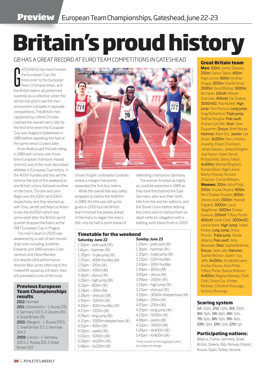 AW – Athletics Weekly Magazine Preview Pages