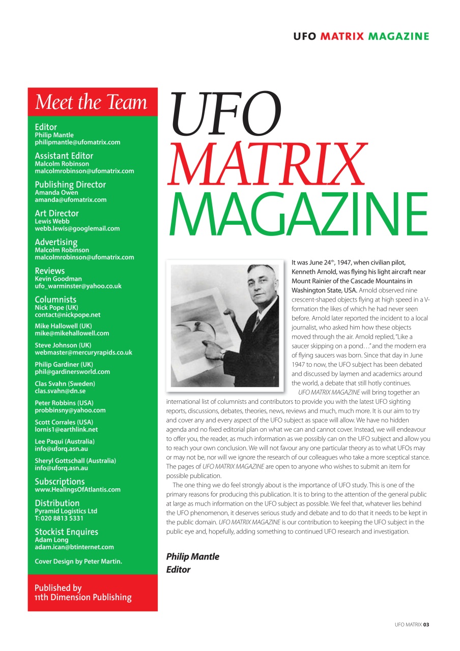 UFO Matrix Preview Pages