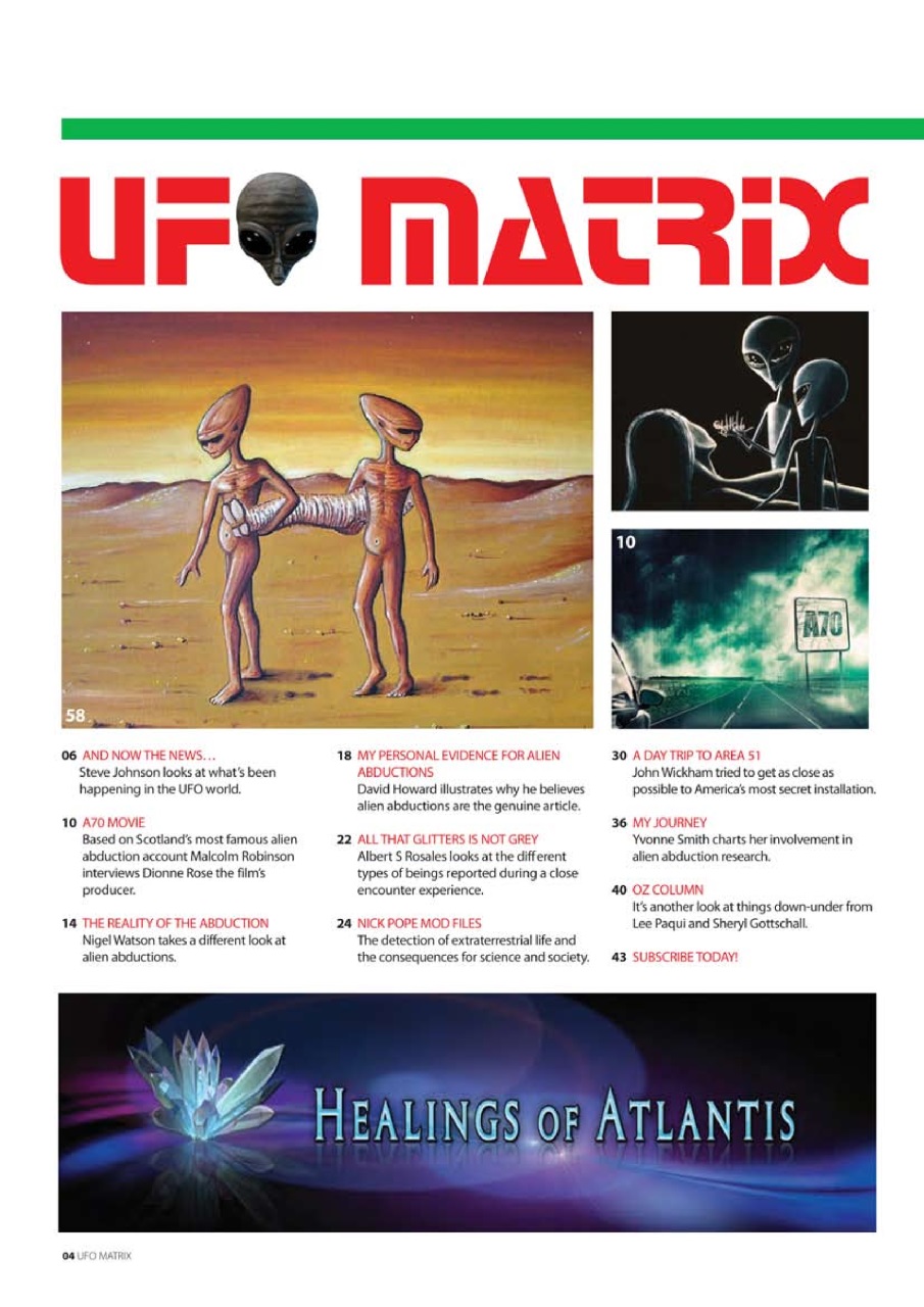 UFO Matrix Preview Pages