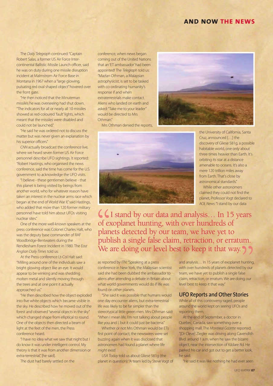 UFO Matrix Preview Pages