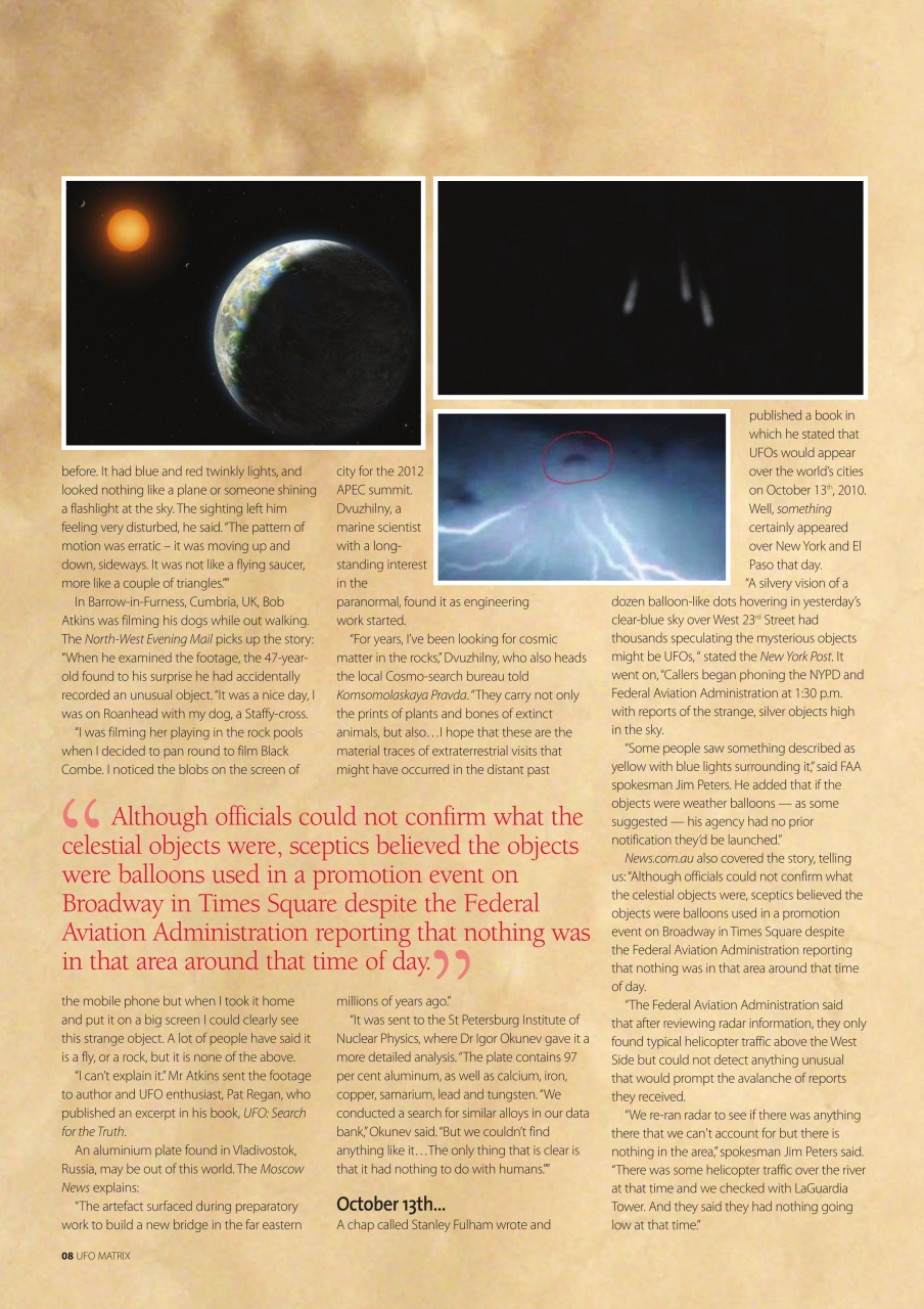 UFO Matrix Preview Pages