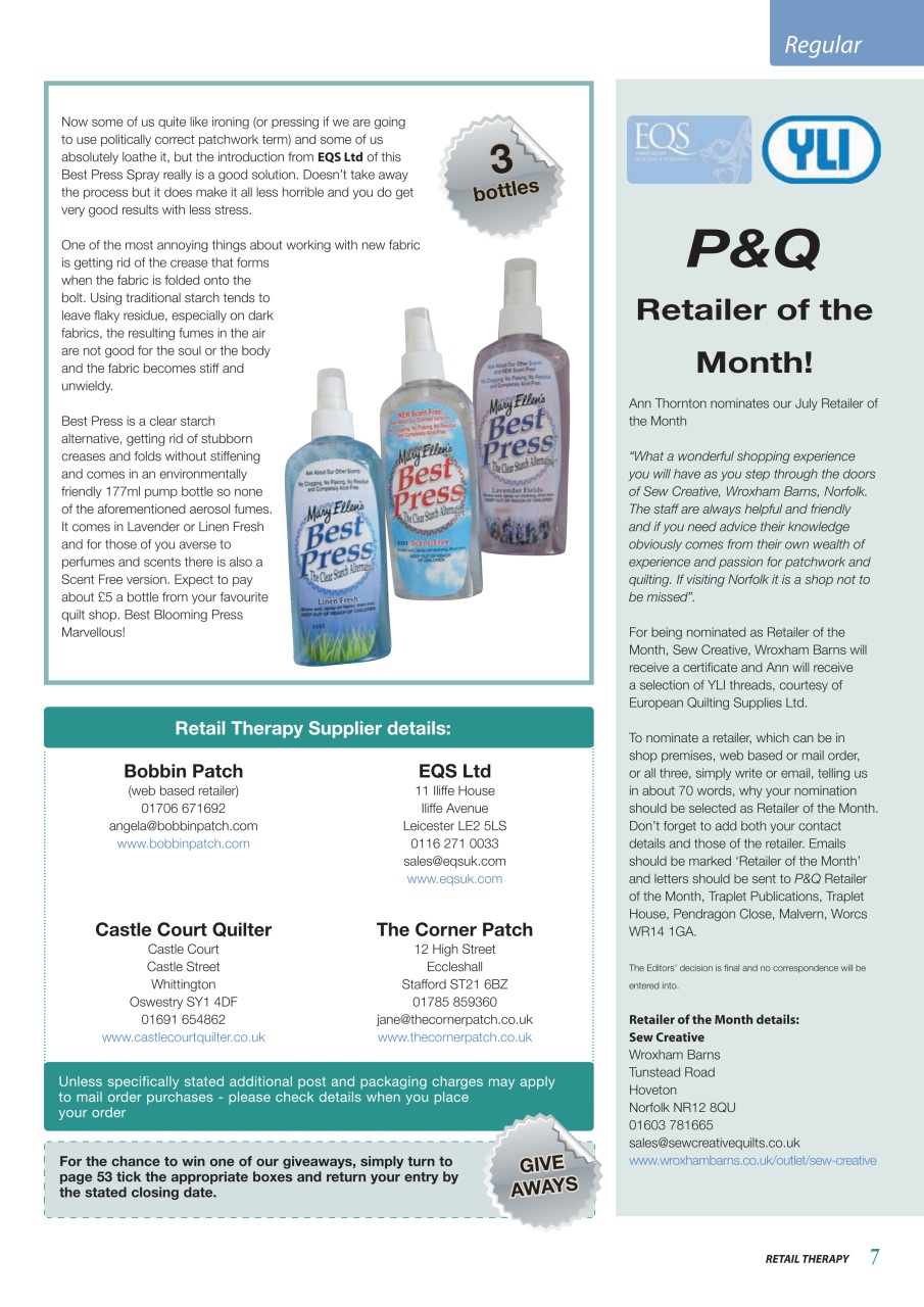 Patchwork and Quilting Preview Pages