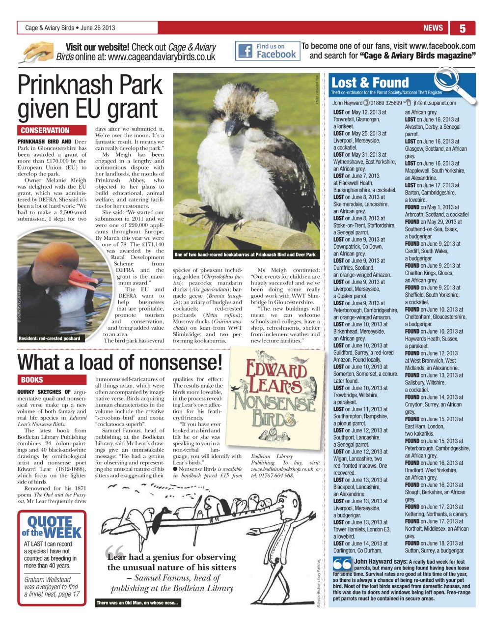 Cage & Aviary Birds Preview Pages