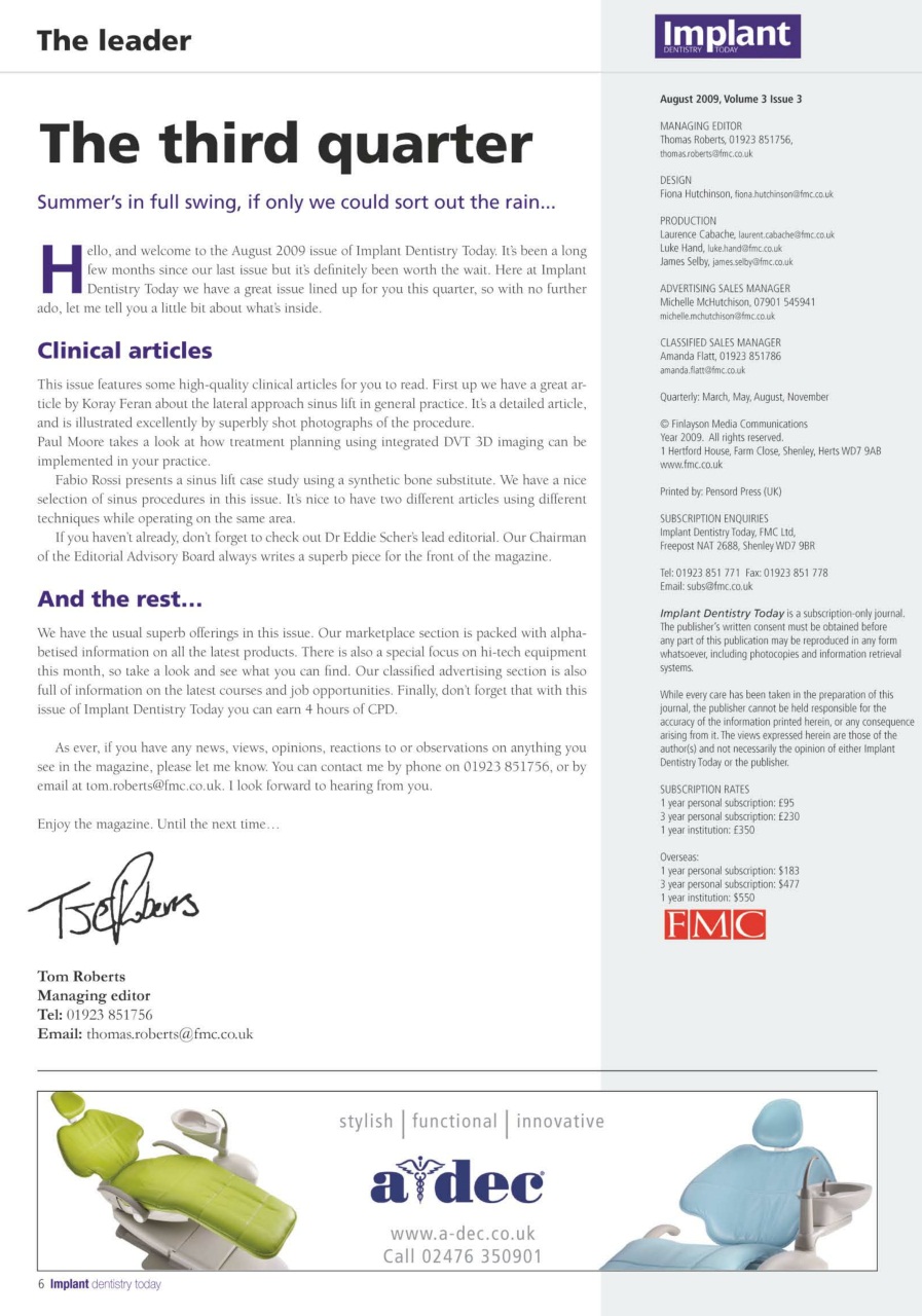 IDT – Implant Dentistry Today Preview Pages