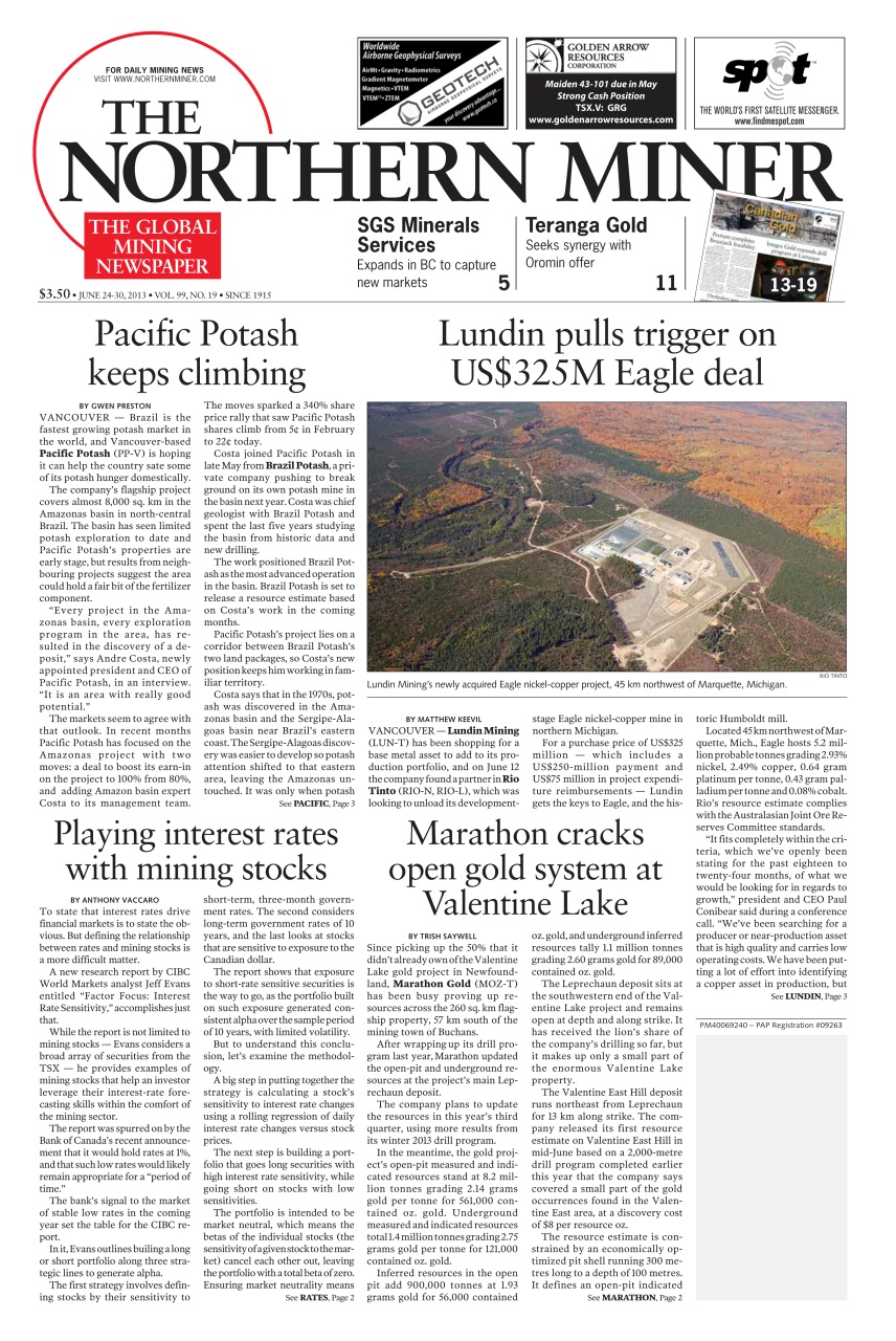 The Northern Miner Preview Pages