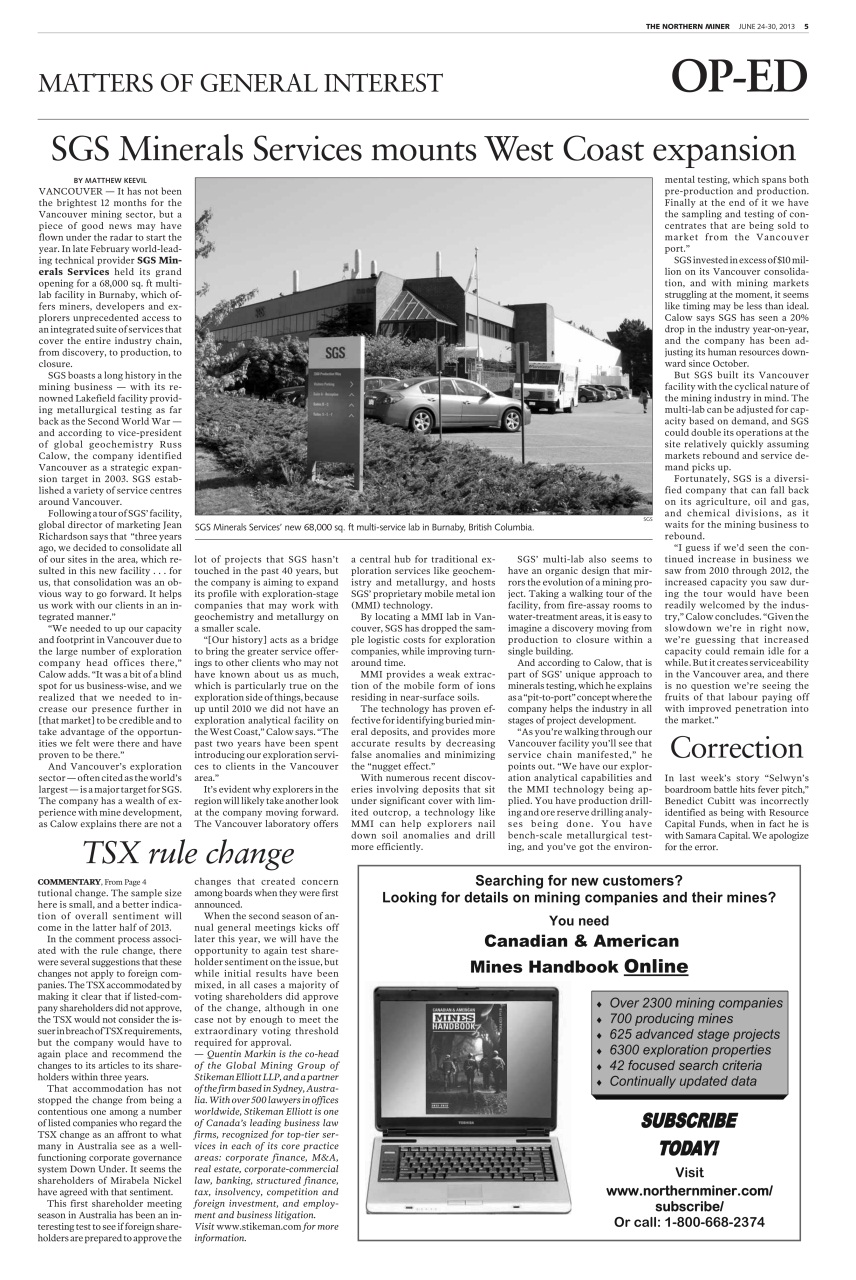 The Northern Miner Preview Pages