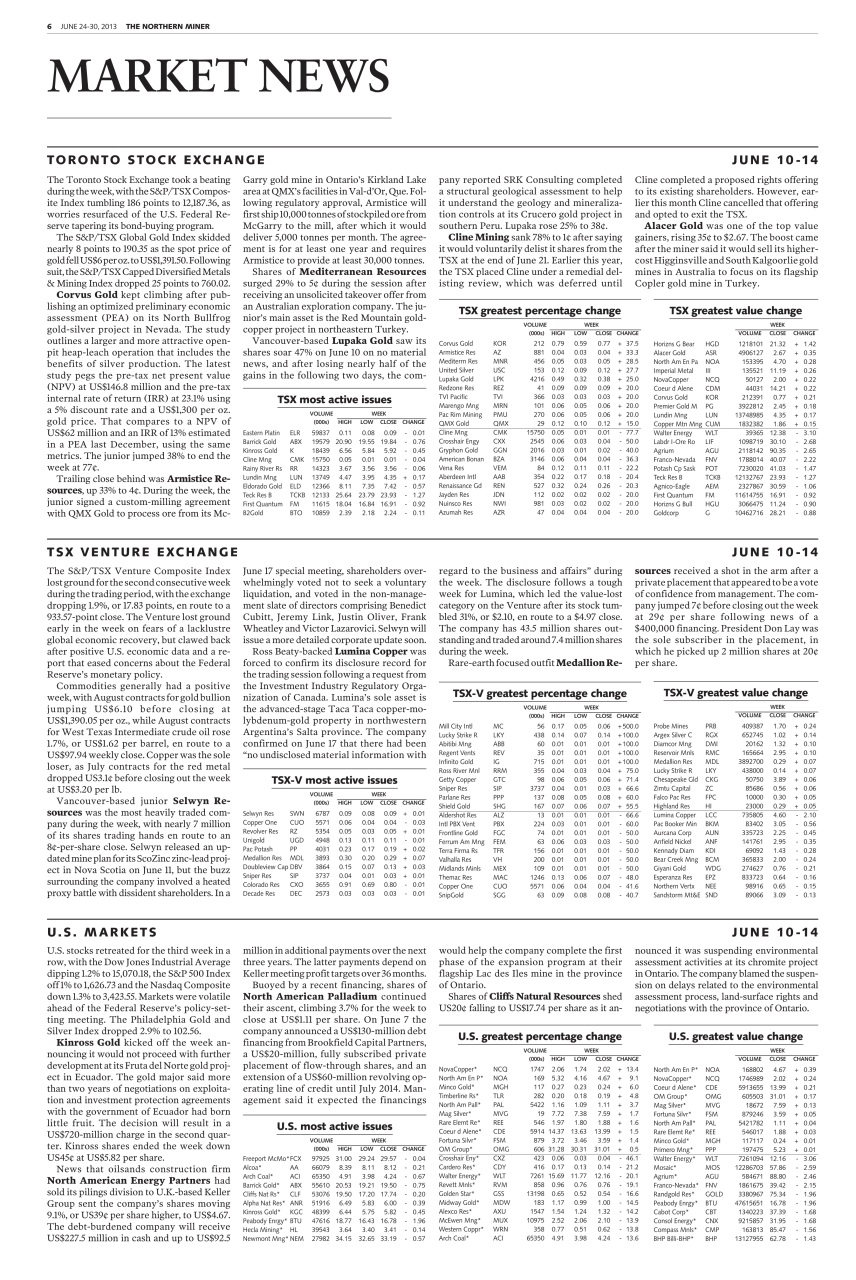 The Northern Miner Preview Pages