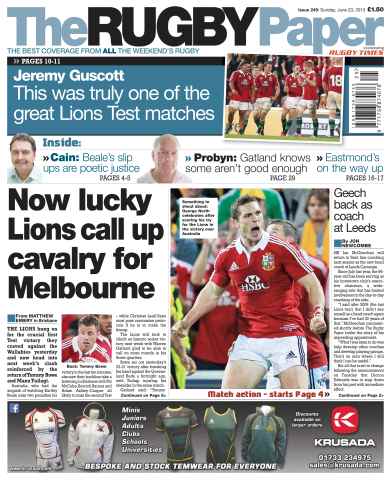 The Rugby Paper issue 23rd June 2013
