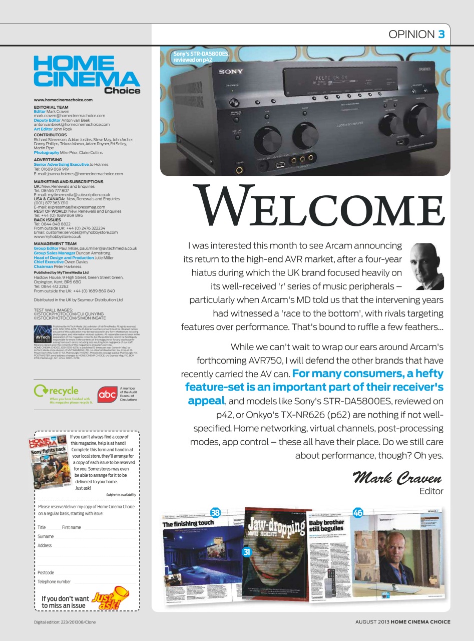 Home Cinema Choice Preview Pages