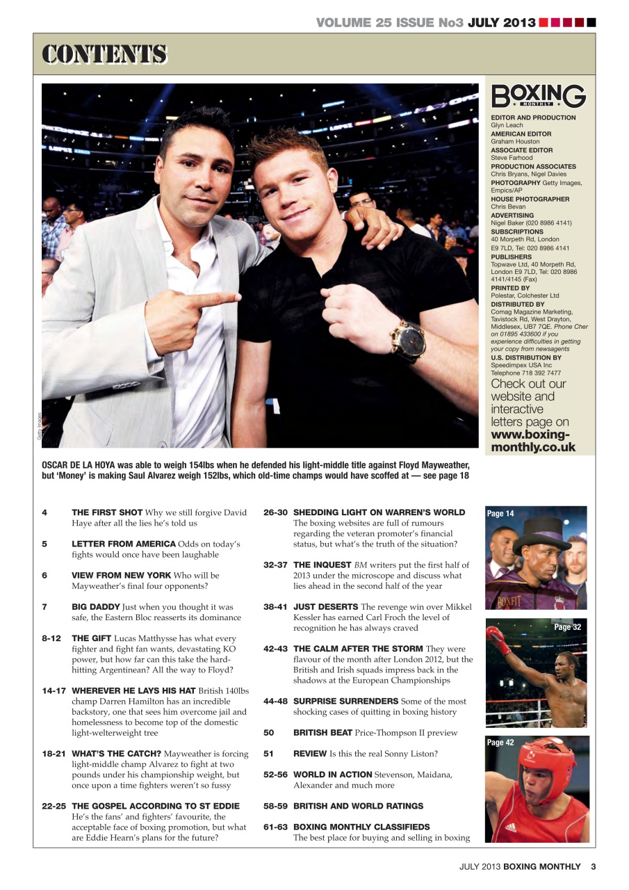 Boxing Monthly Preview Pages