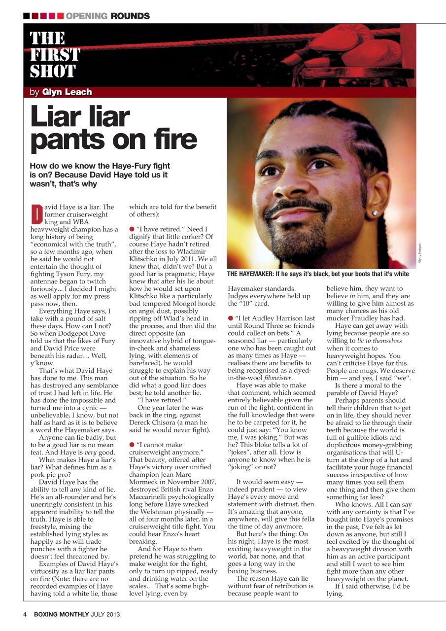 Boxing Monthly Preview Pages