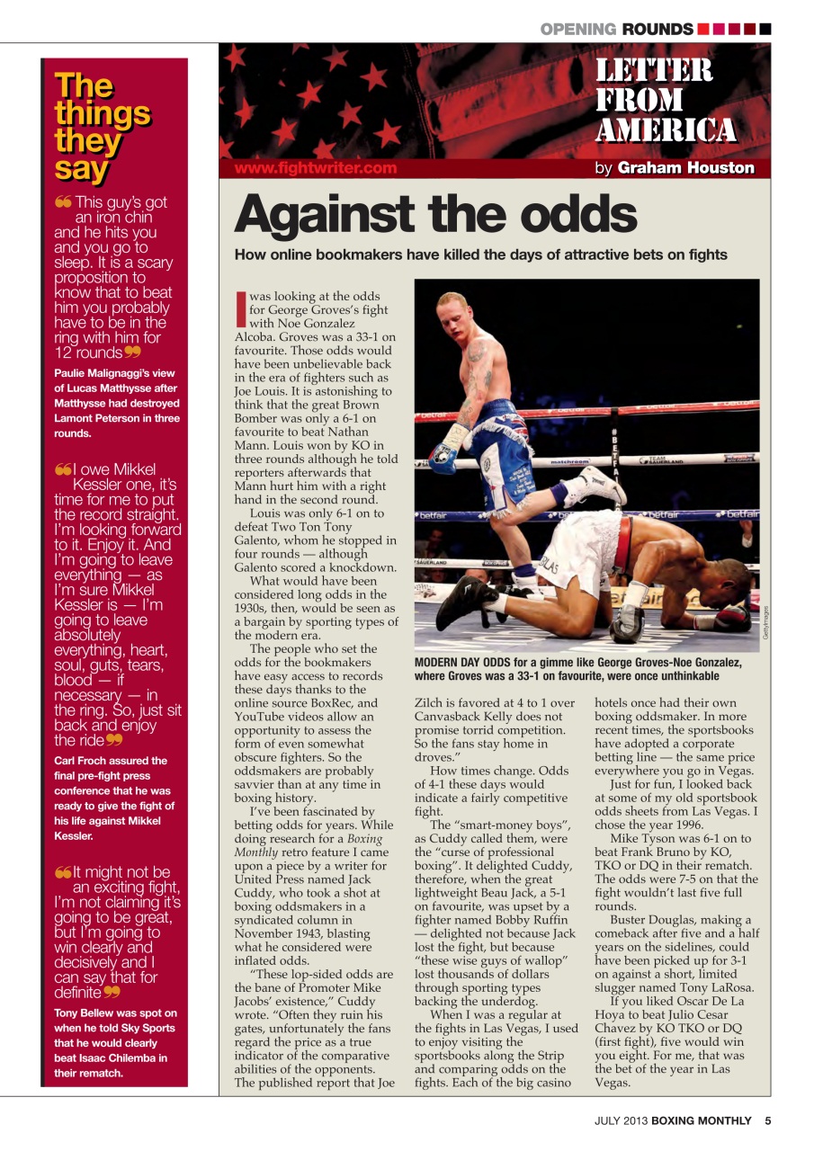 Boxing Monthly Preview Pages