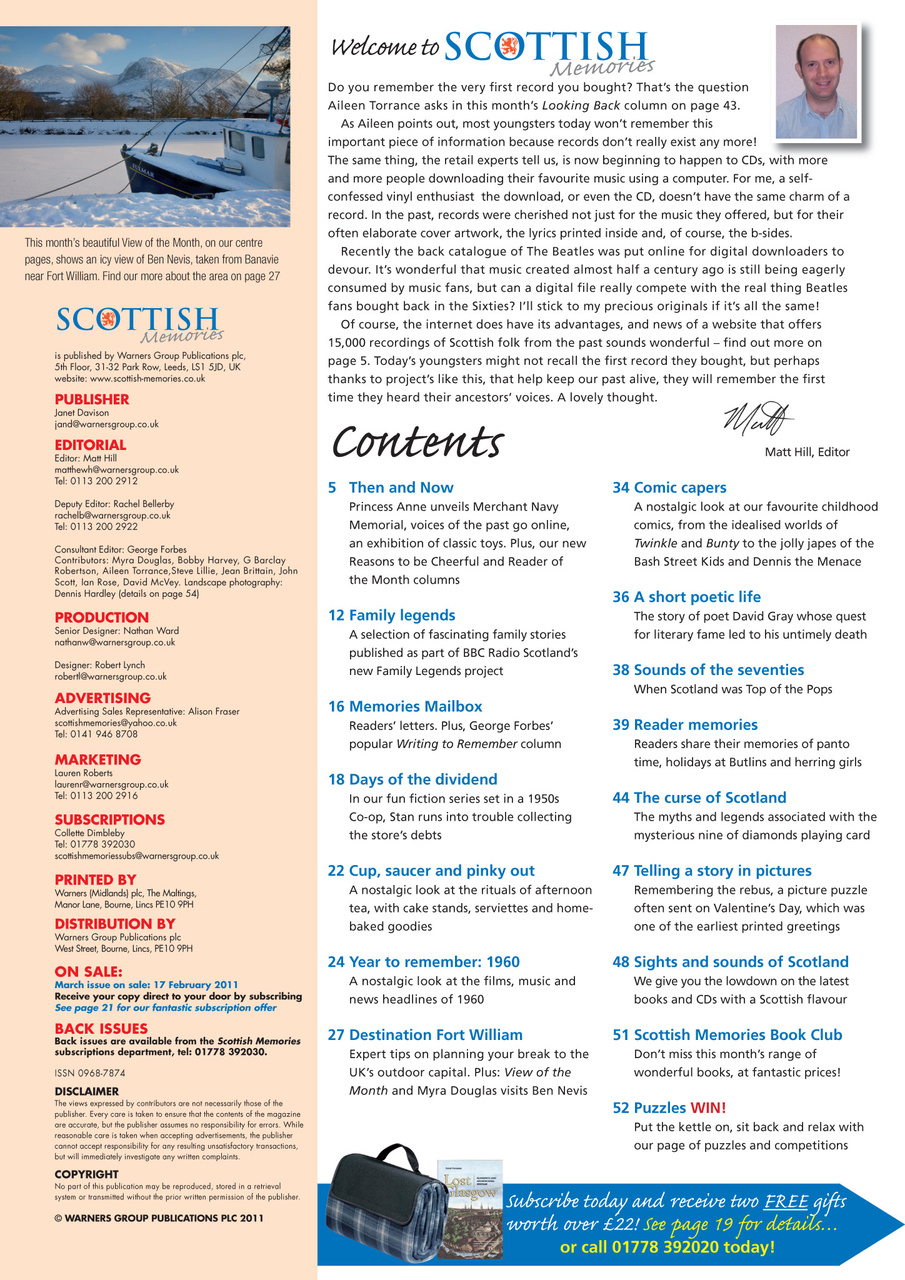 Scottish Memories Preview Pages