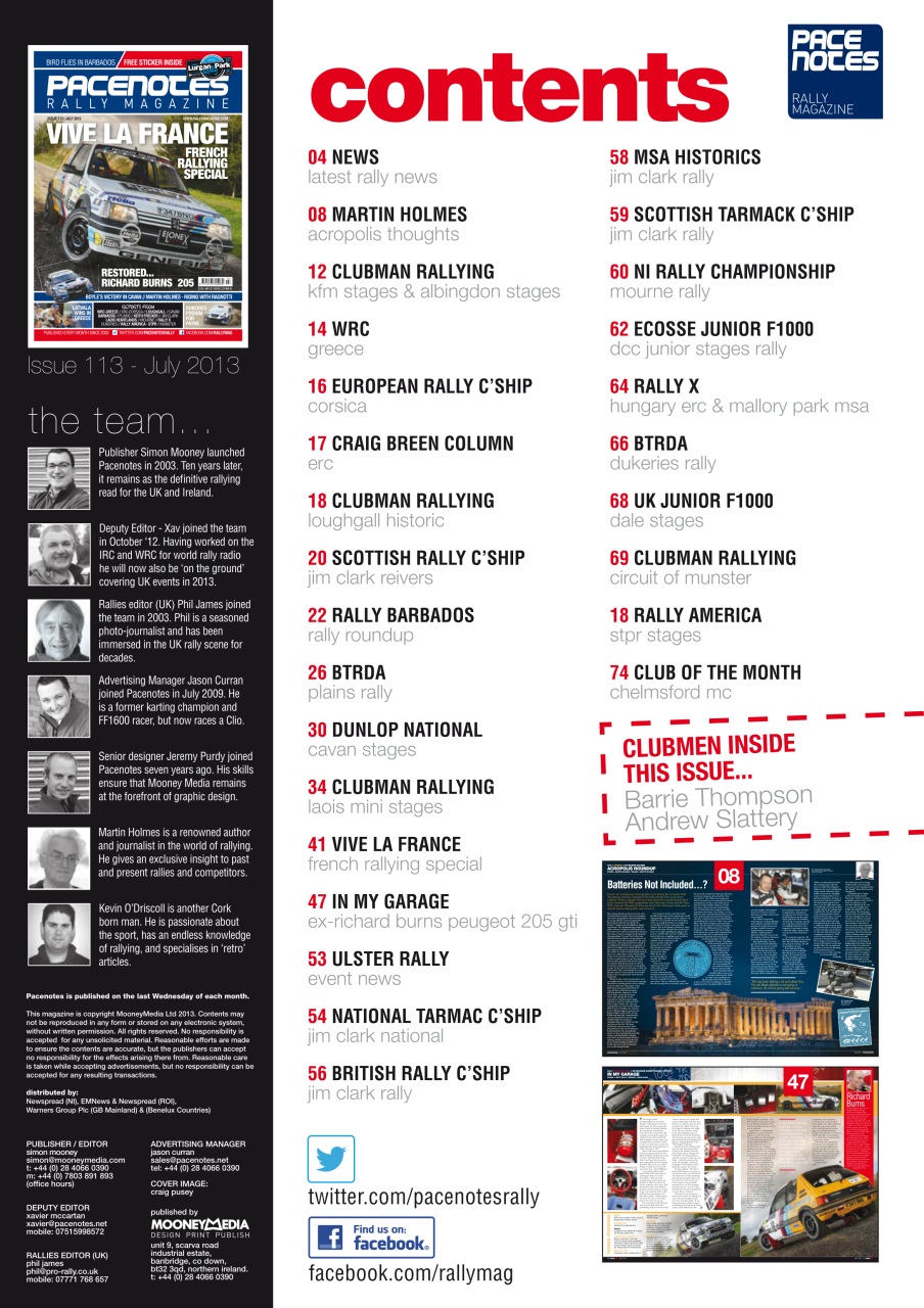 Pacenotes Rally magazine Preview Pages