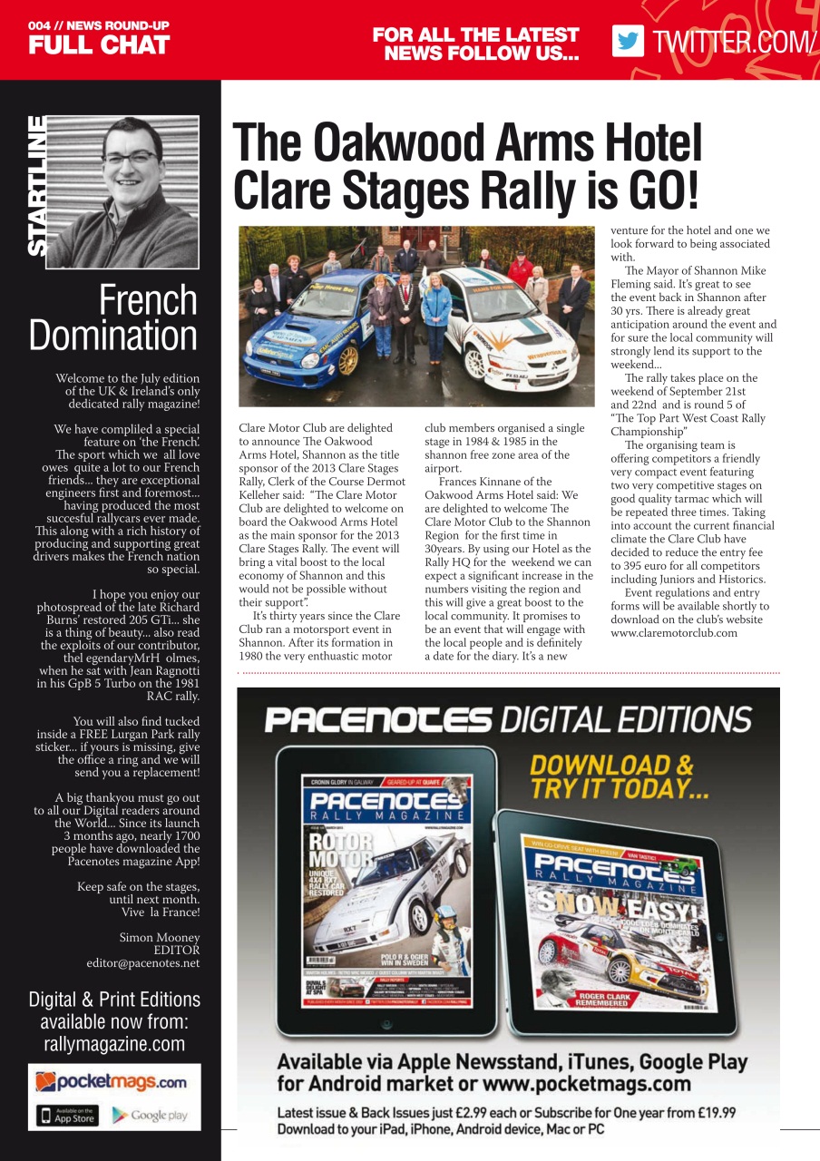 Pacenotes Rally magazine Preview Pages