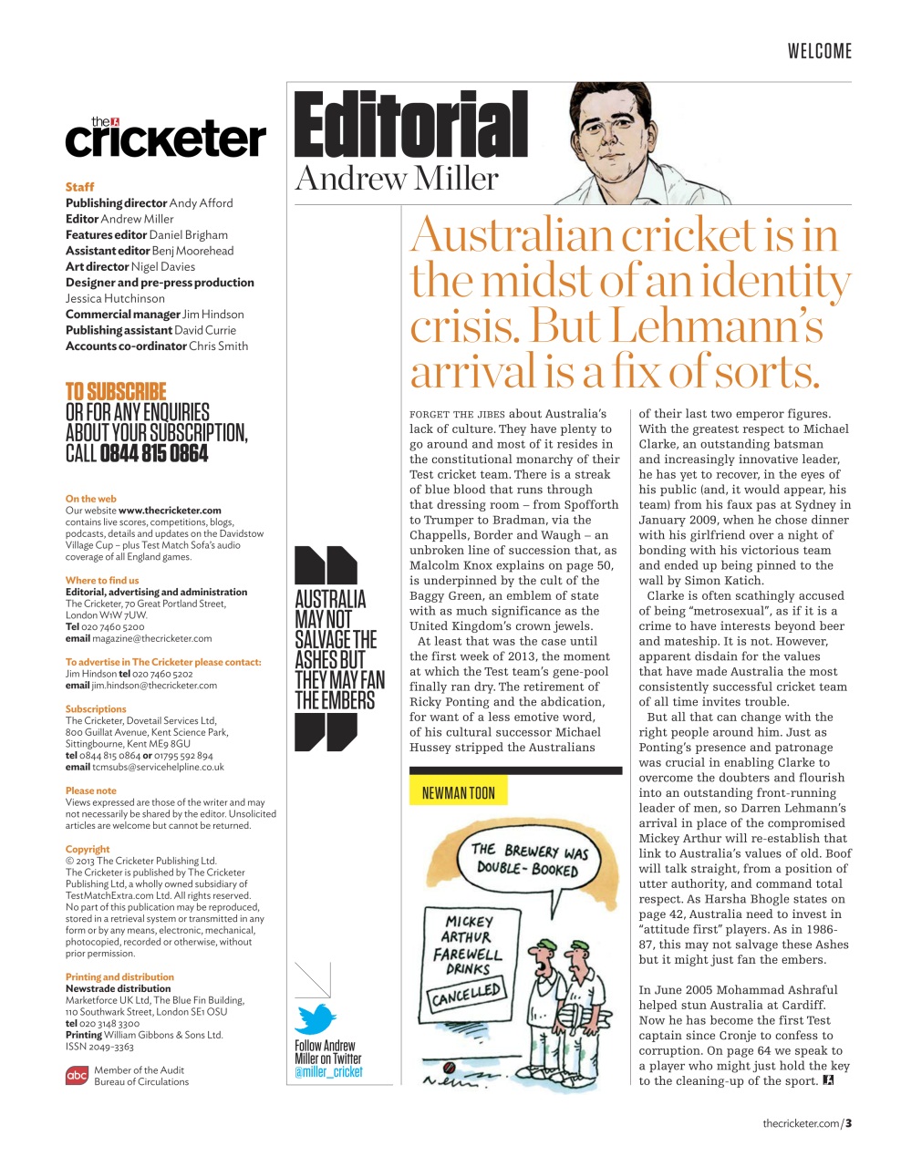 The Cricketer Magazine Preview Pages