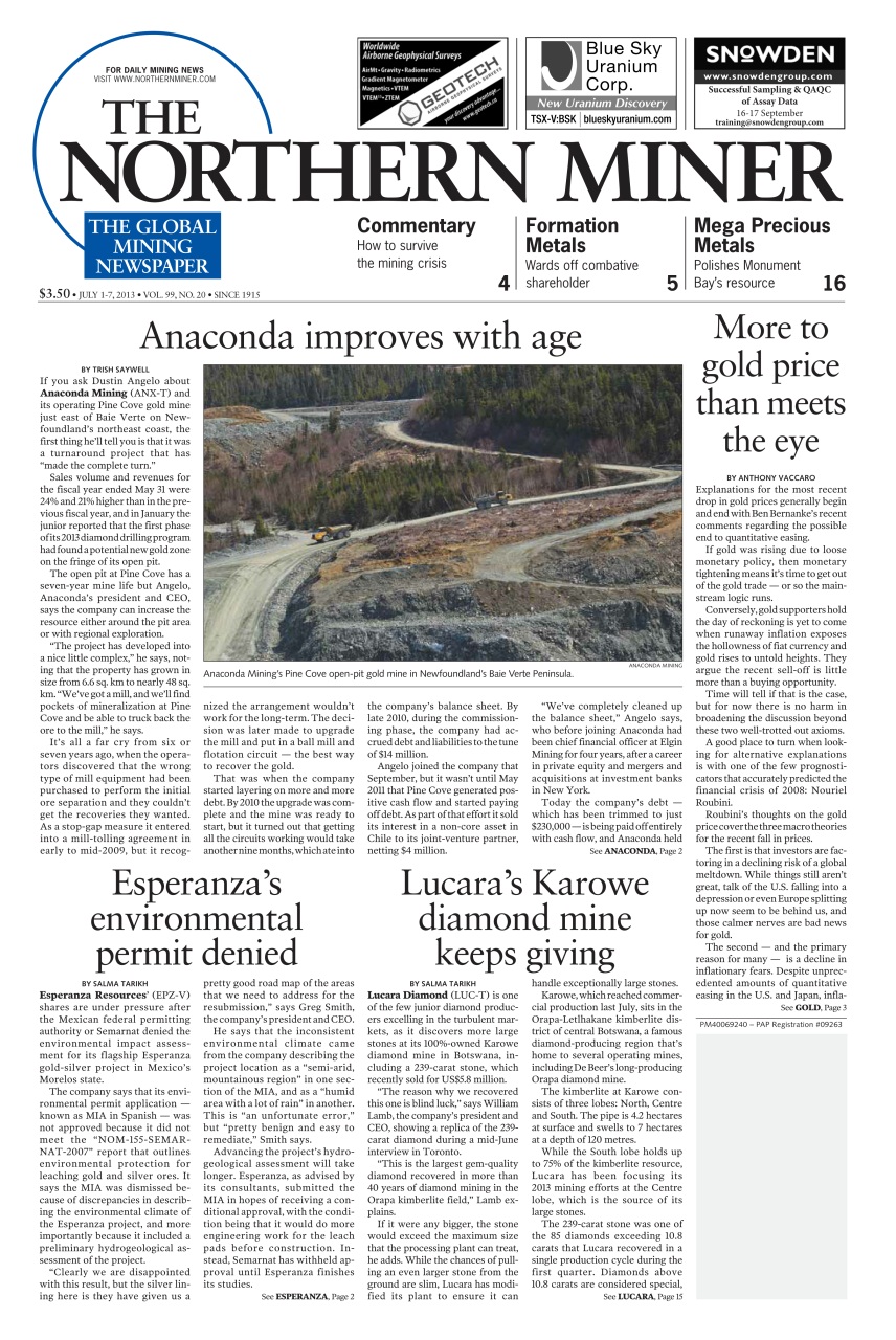 The Northern Miner Preview Pages