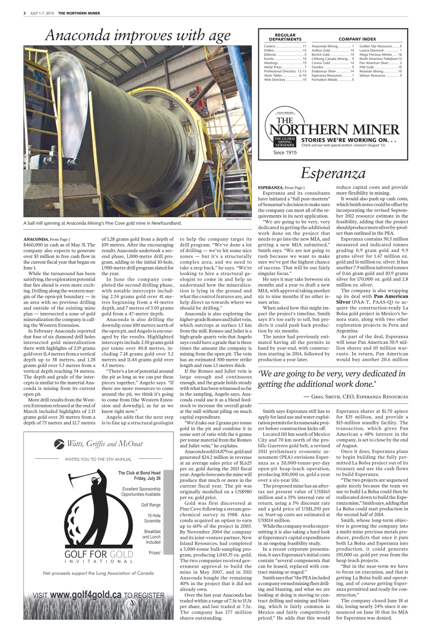 The Northern Miner Preview Pages