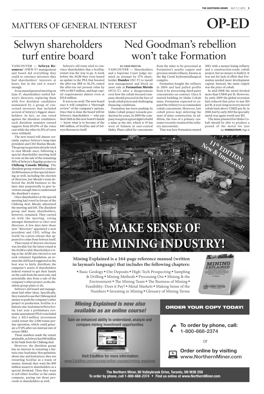 The Northern Miner Preview Pages