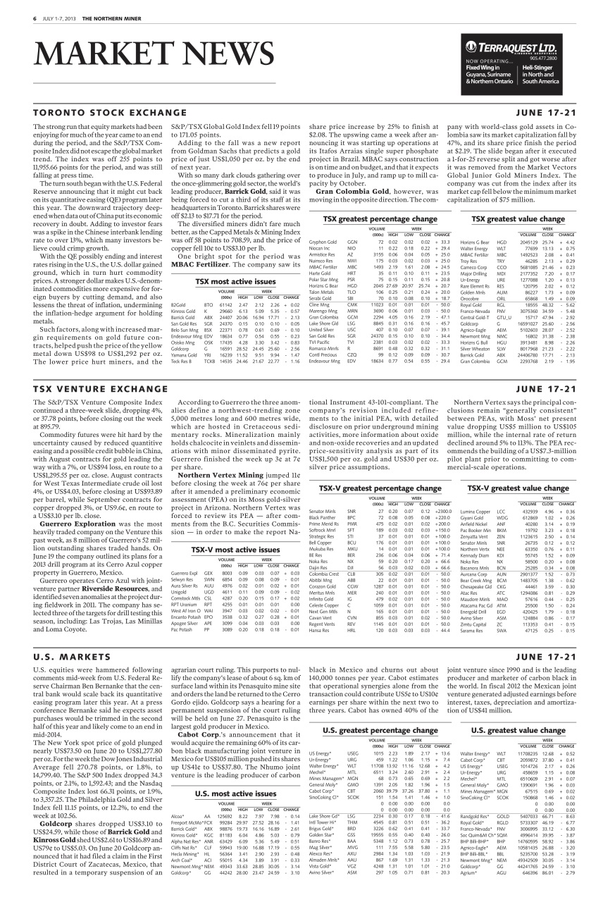 The Northern Miner Preview Pages