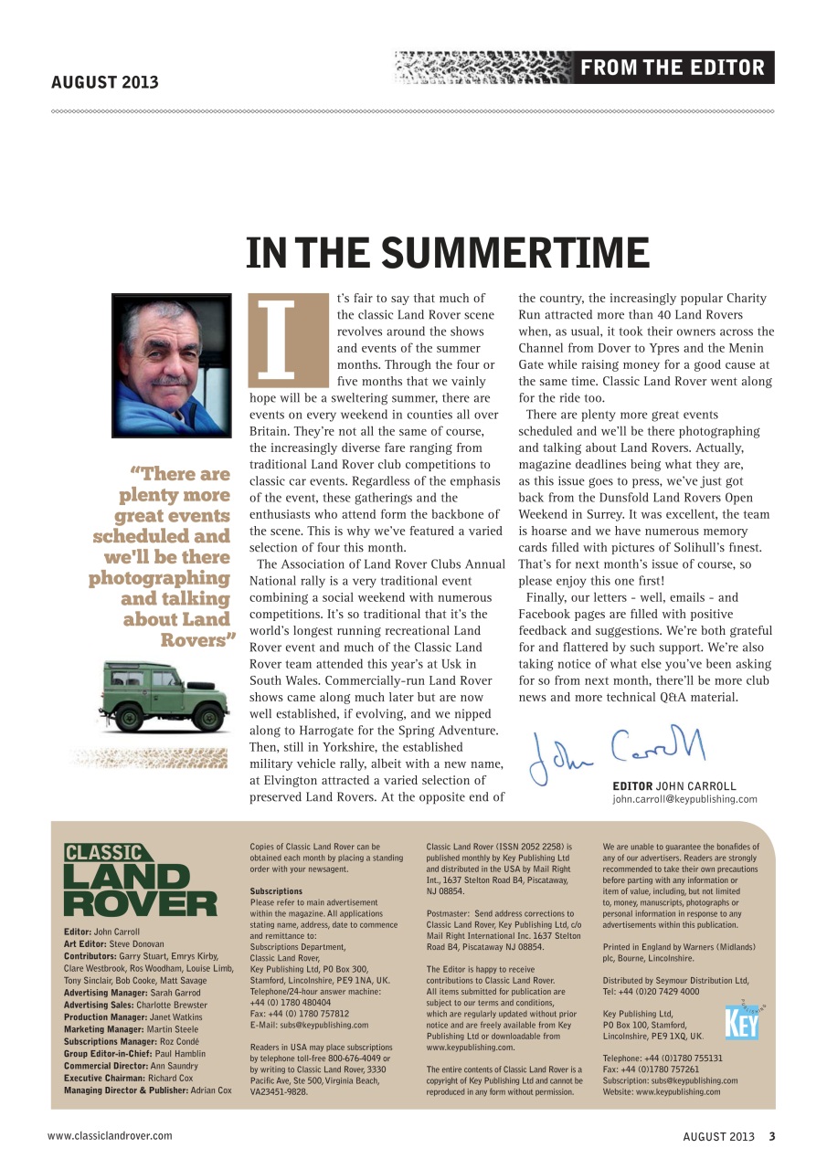 Classic Land Rover Magazine Preview Pages