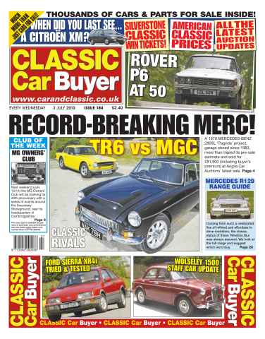 Classic Car Buyer issue CCB 3 July 2013