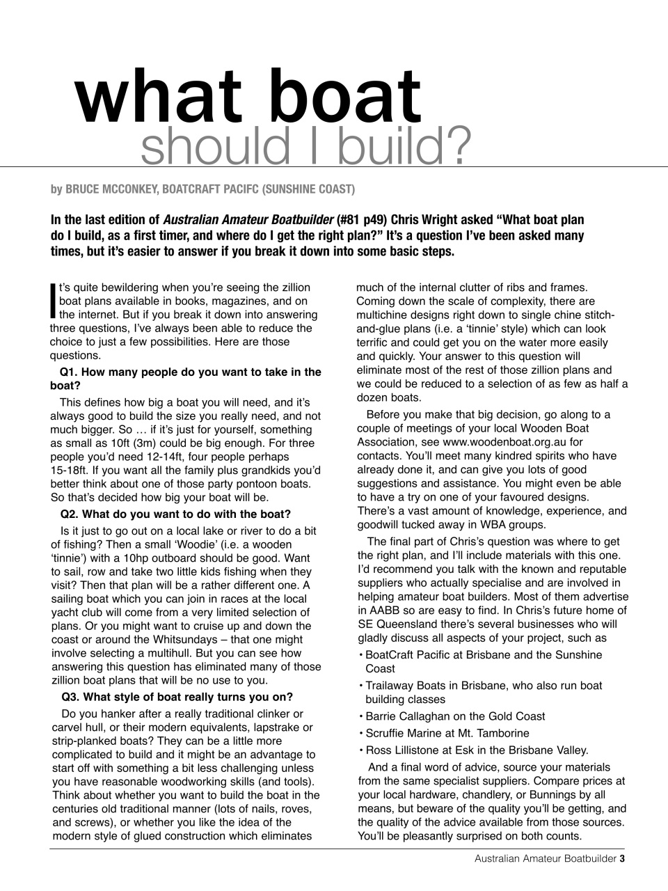 Australian Amateur Boat Builder Preview Pages