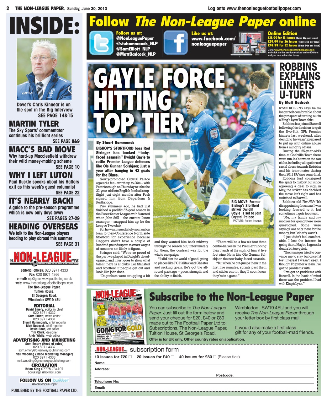 The Non-League Football Paper Preview Pages