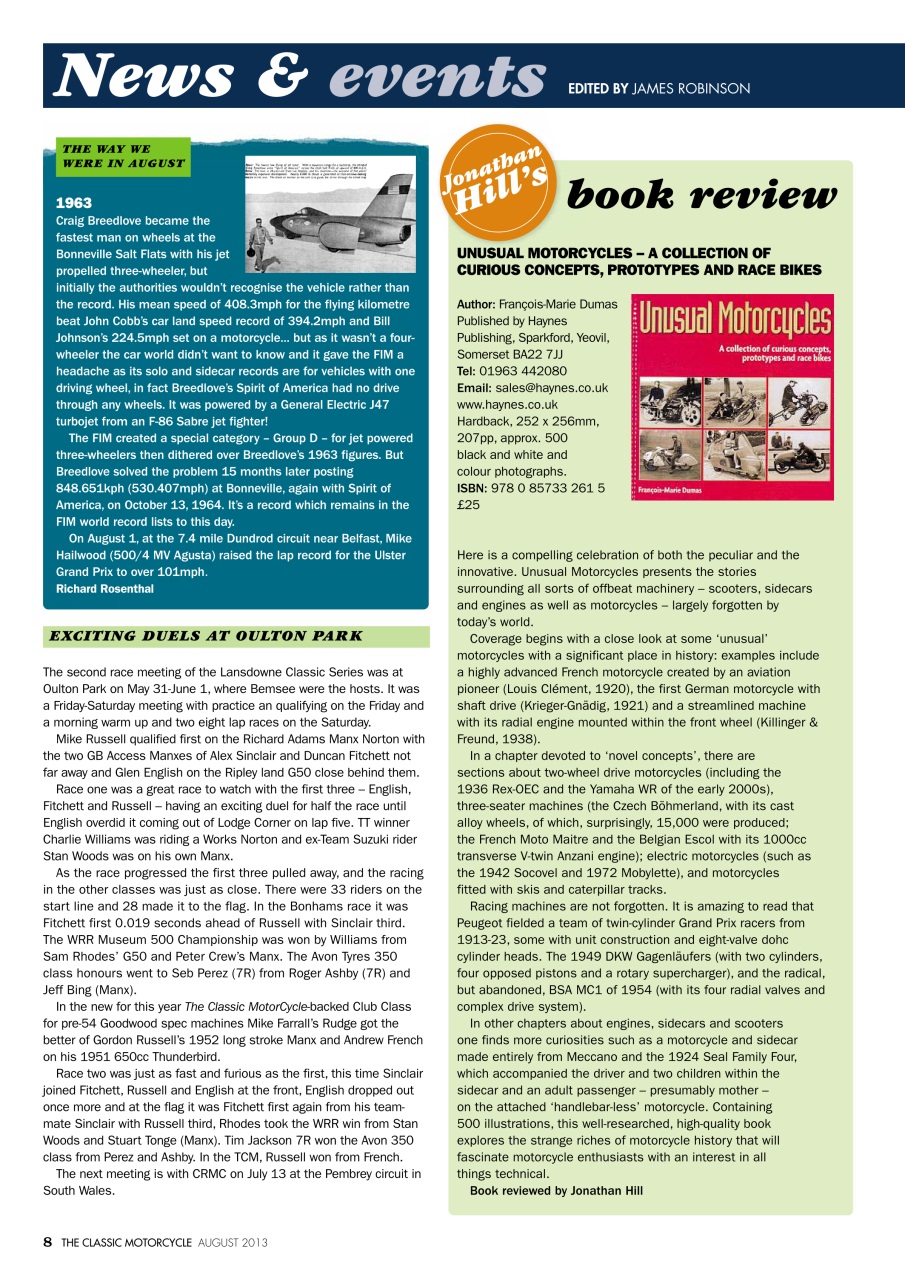 The Classic MotorCycle Preview Pages