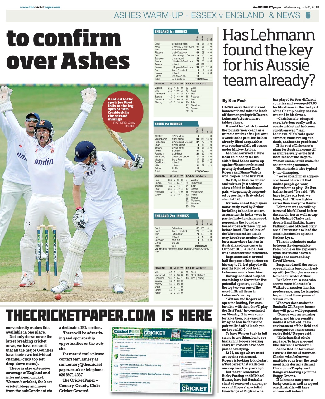 The Cricket Paper Preview Pages