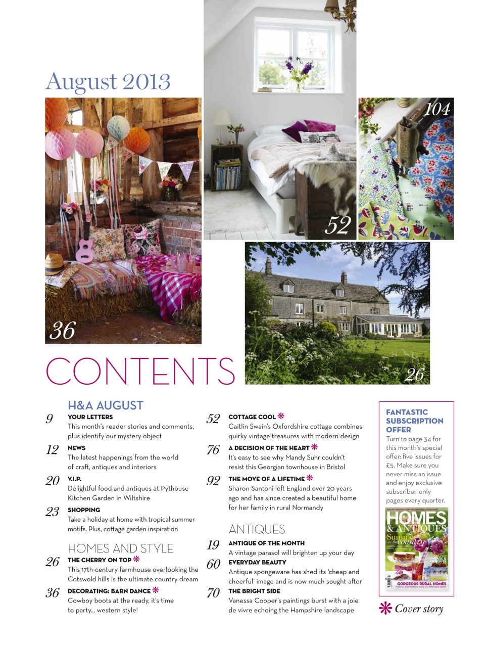 Homes & Antiques Magazine Preview Pages