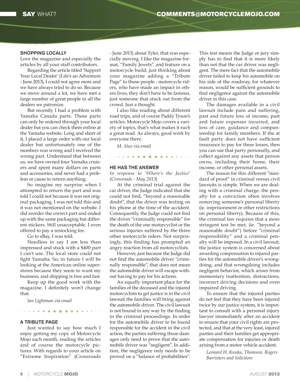 Motorcycle Mojo Preview Pages