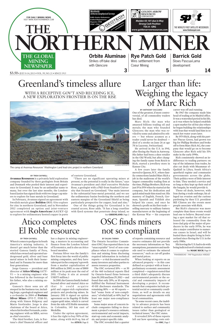 The Northern Miner Preview Pages