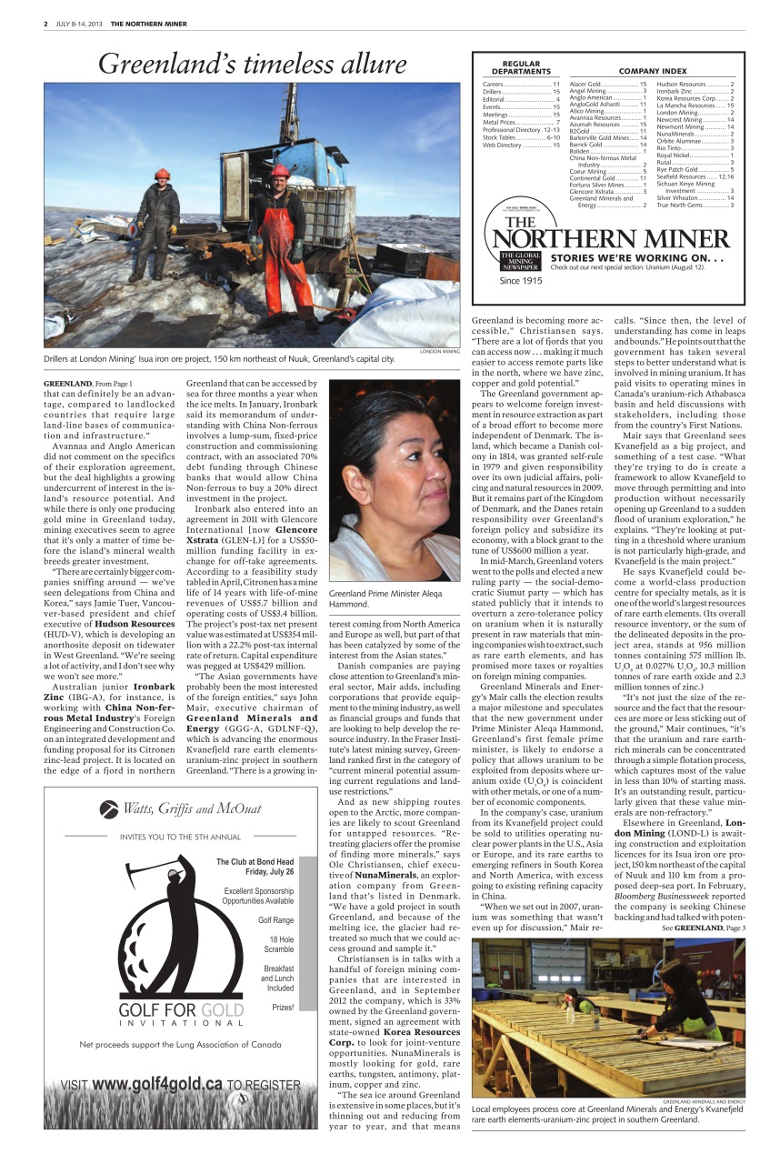 The Northern Miner Preview Pages