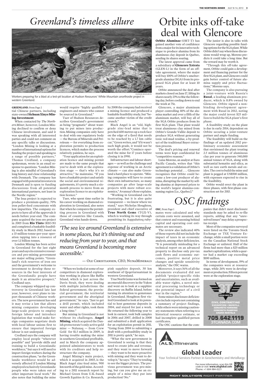 The Northern Miner Preview Pages