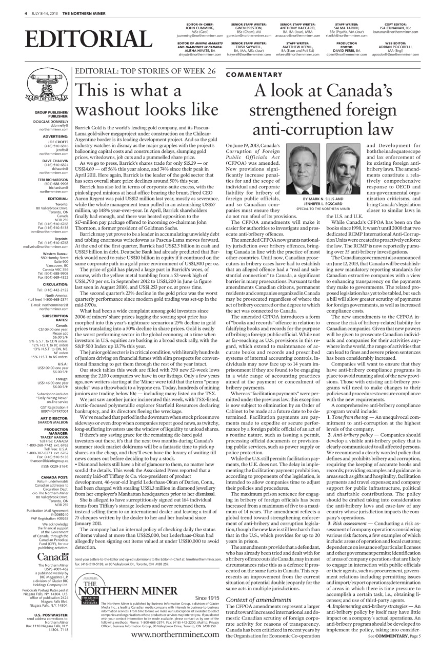 The Northern Miner Preview Pages