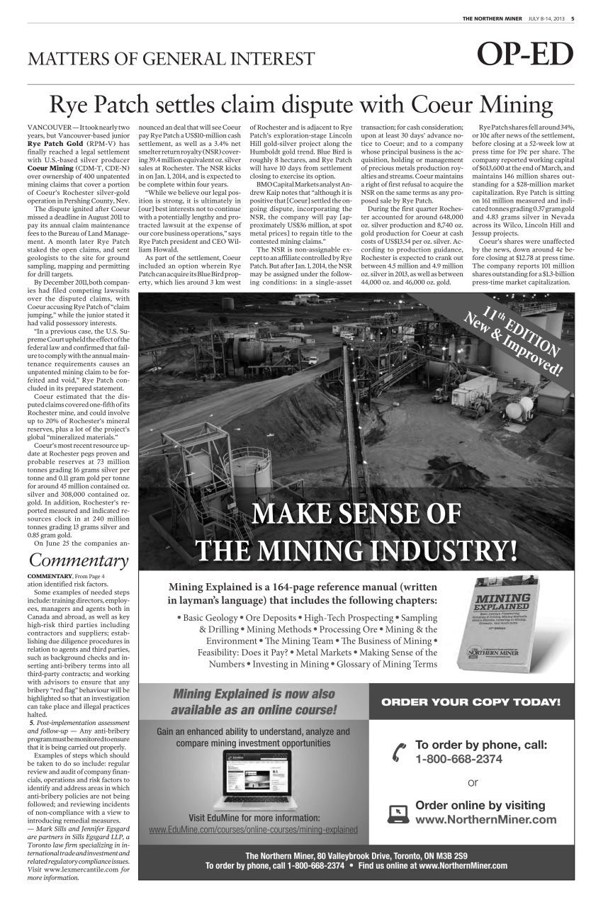 The Northern Miner Preview Pages