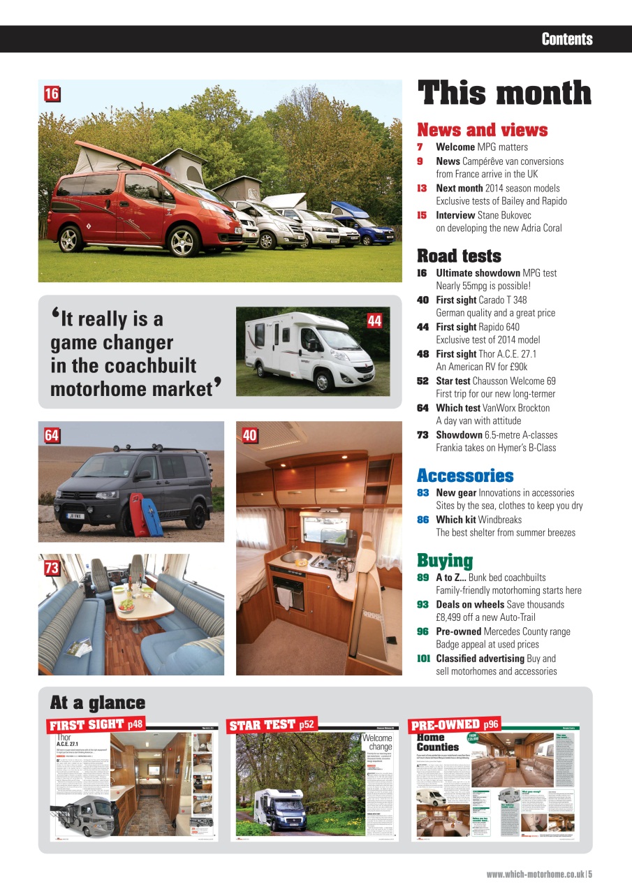 What Motorhome magazine Preview Pages