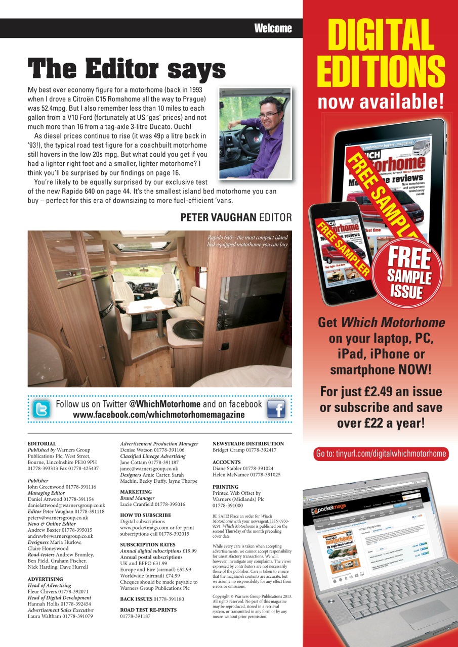 What Motorhome magazine Preview Pages