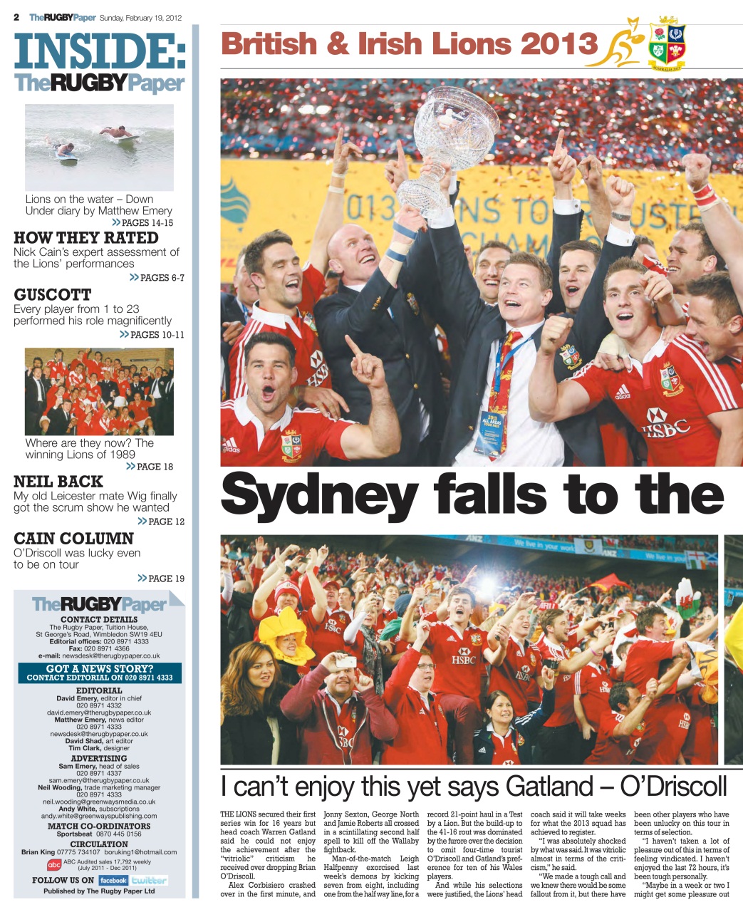 The Rugby Paper Preview Pages