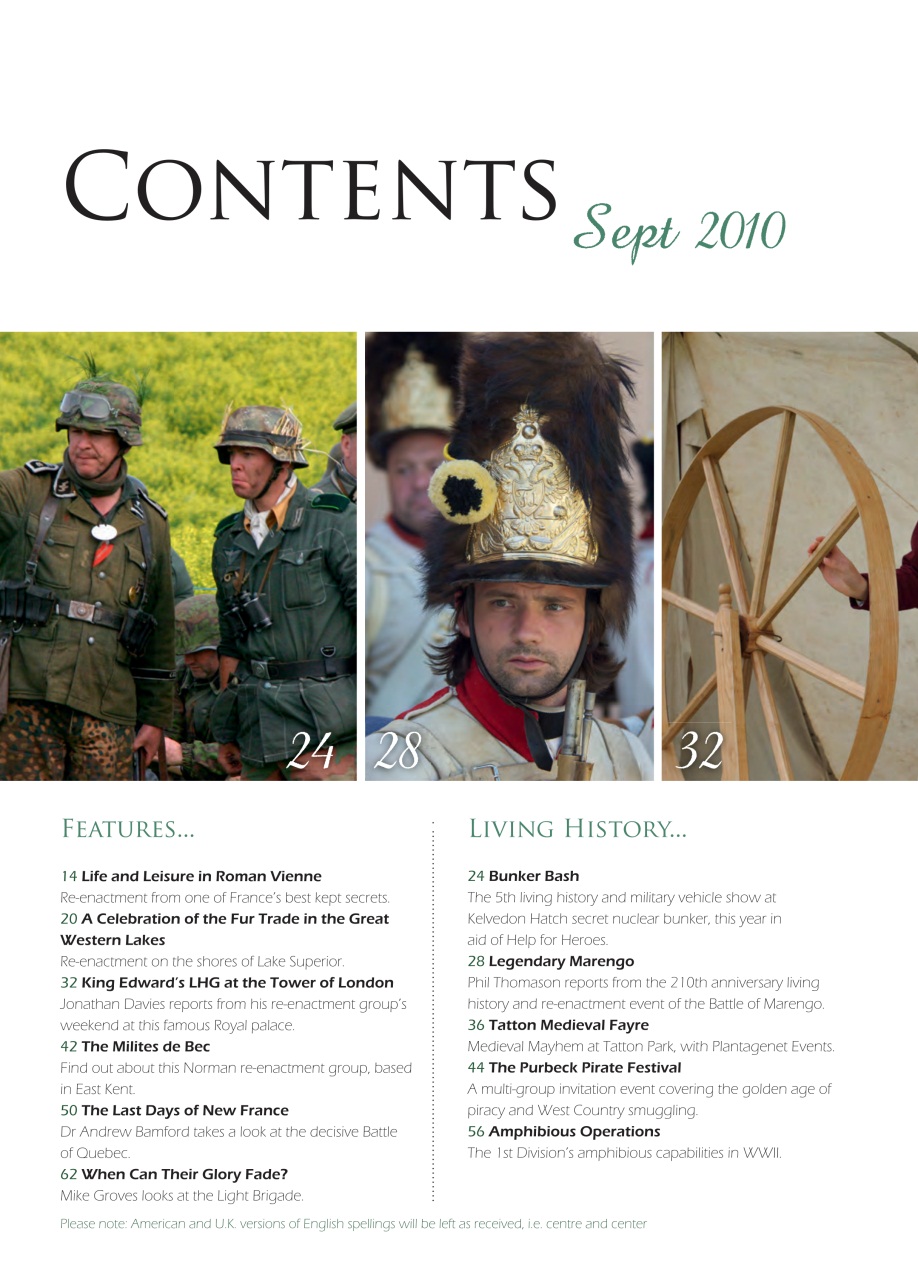 Skirmish Living History Preview Pages