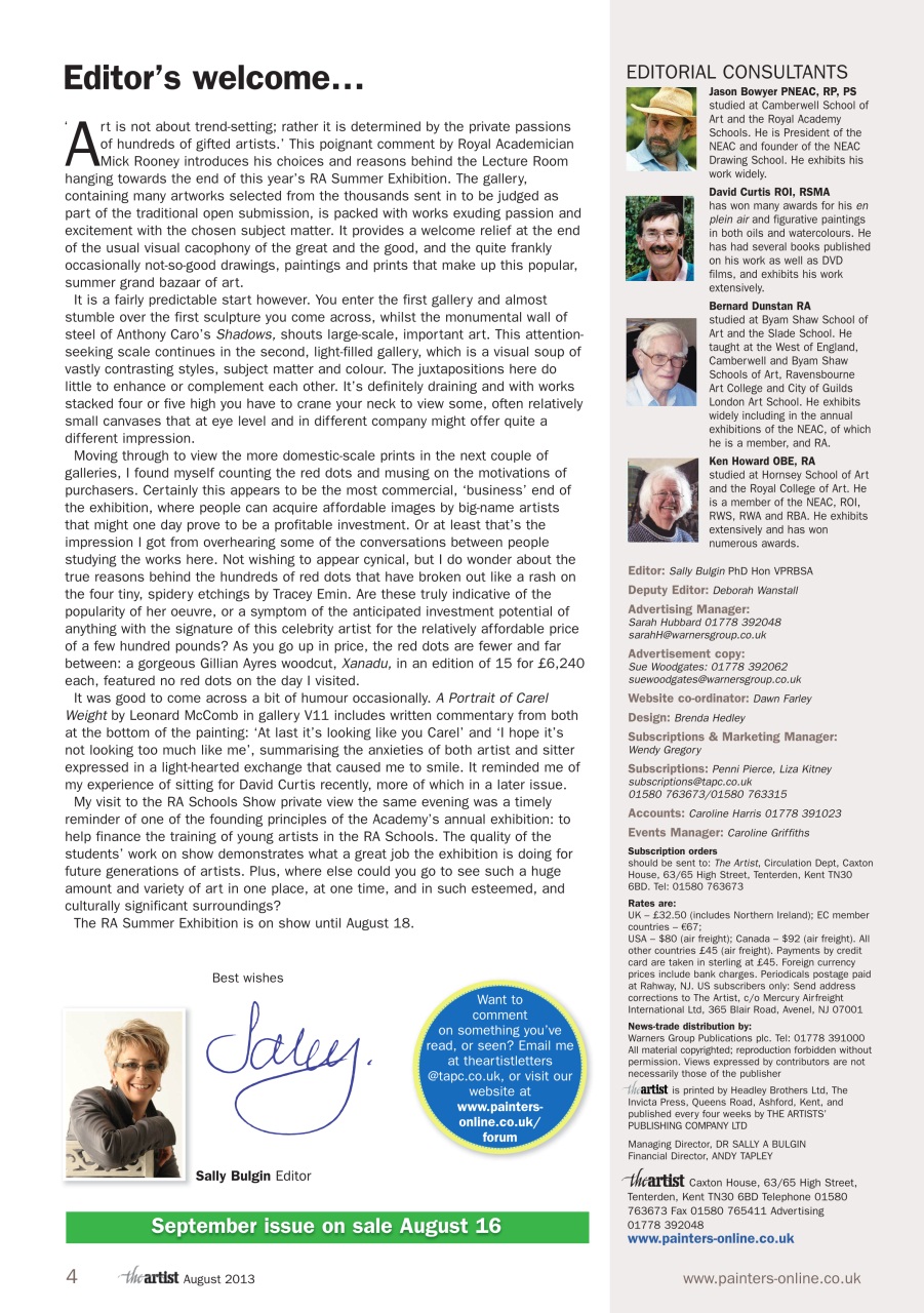 The Artist Preview Pages