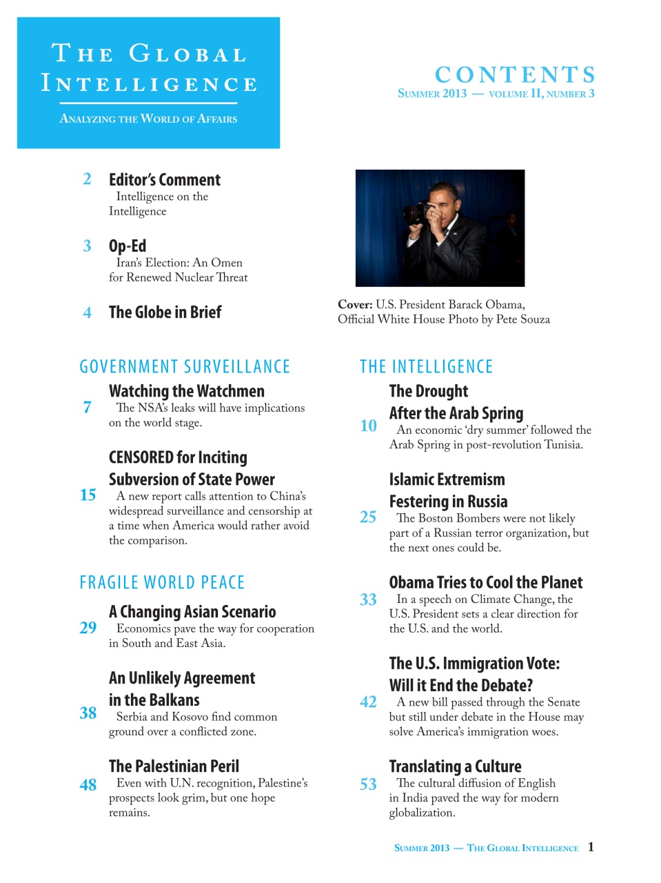 The Global Intelligence Preview Pages