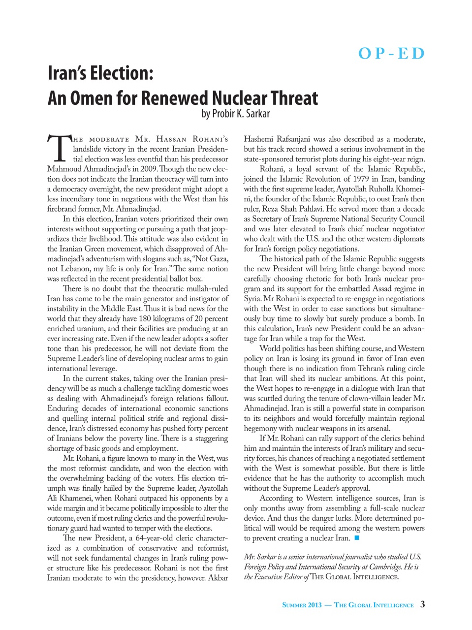 The Global Intelligence Preview Pages