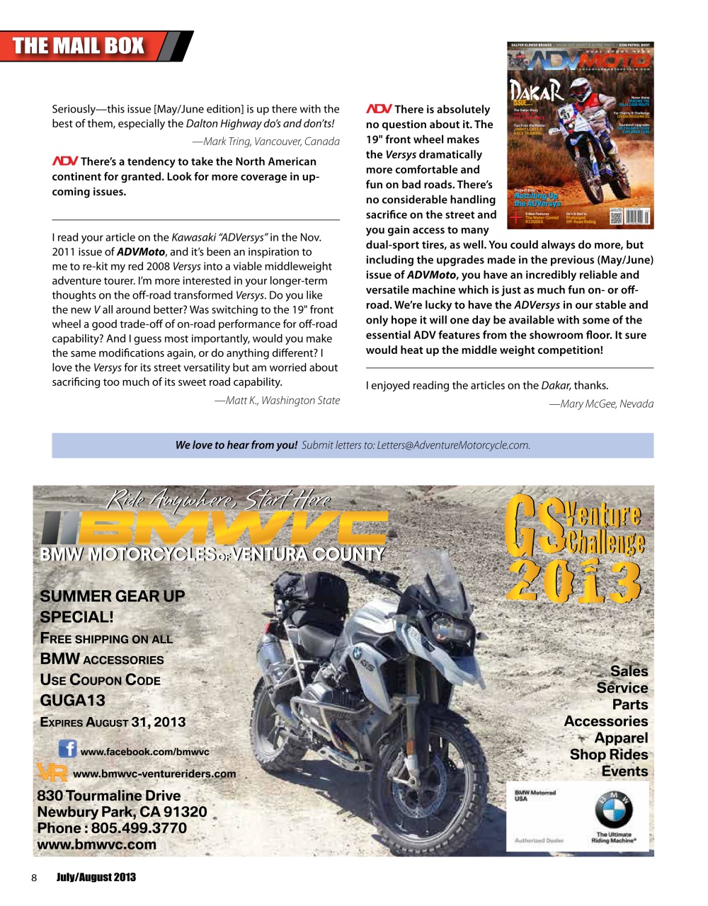 Adventure Motorcycle Preview Pages
