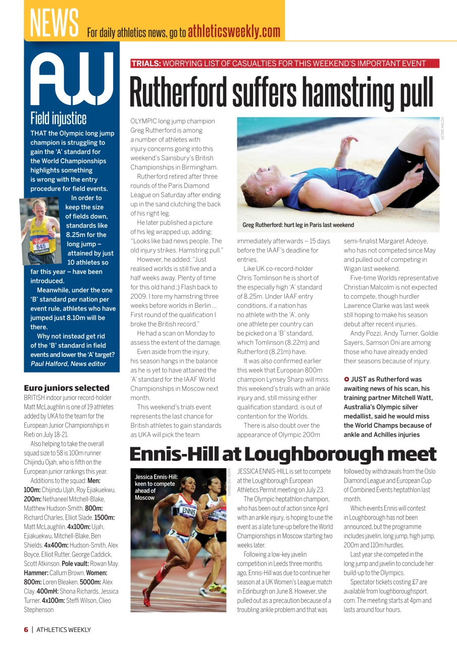 AW – Athletics Weekly Magazine Preview Pages