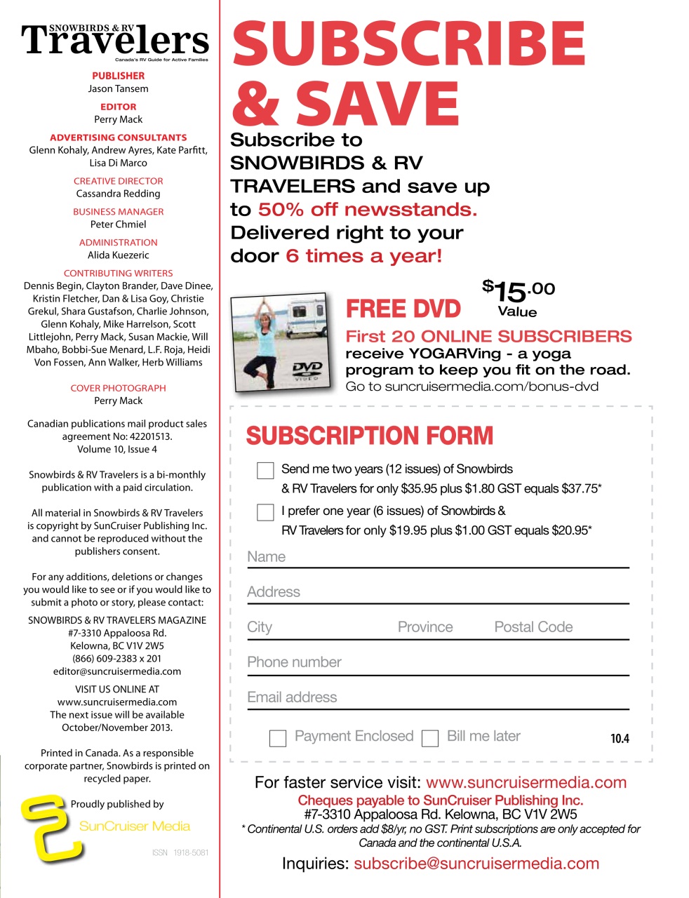 Snowbirds & RV Travelers Preview Pages