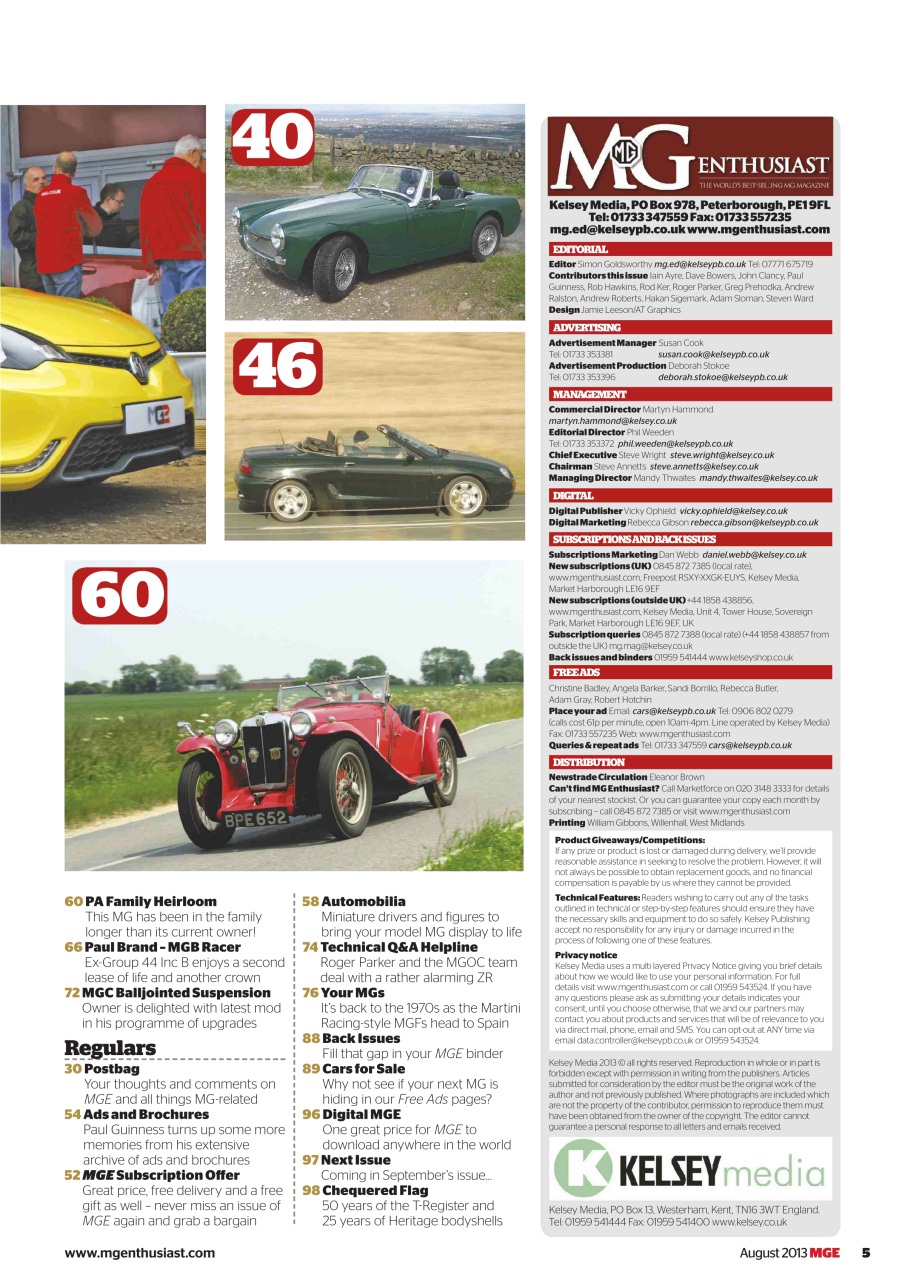 MG Enthusiast Preview Pages