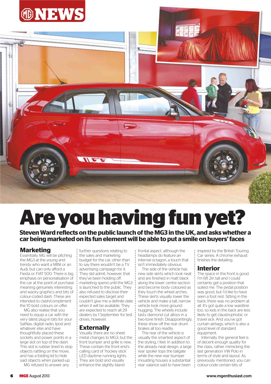 MG Enthusiast Preview Pages